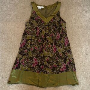 Maggy London Green and Pink Floral Dress
